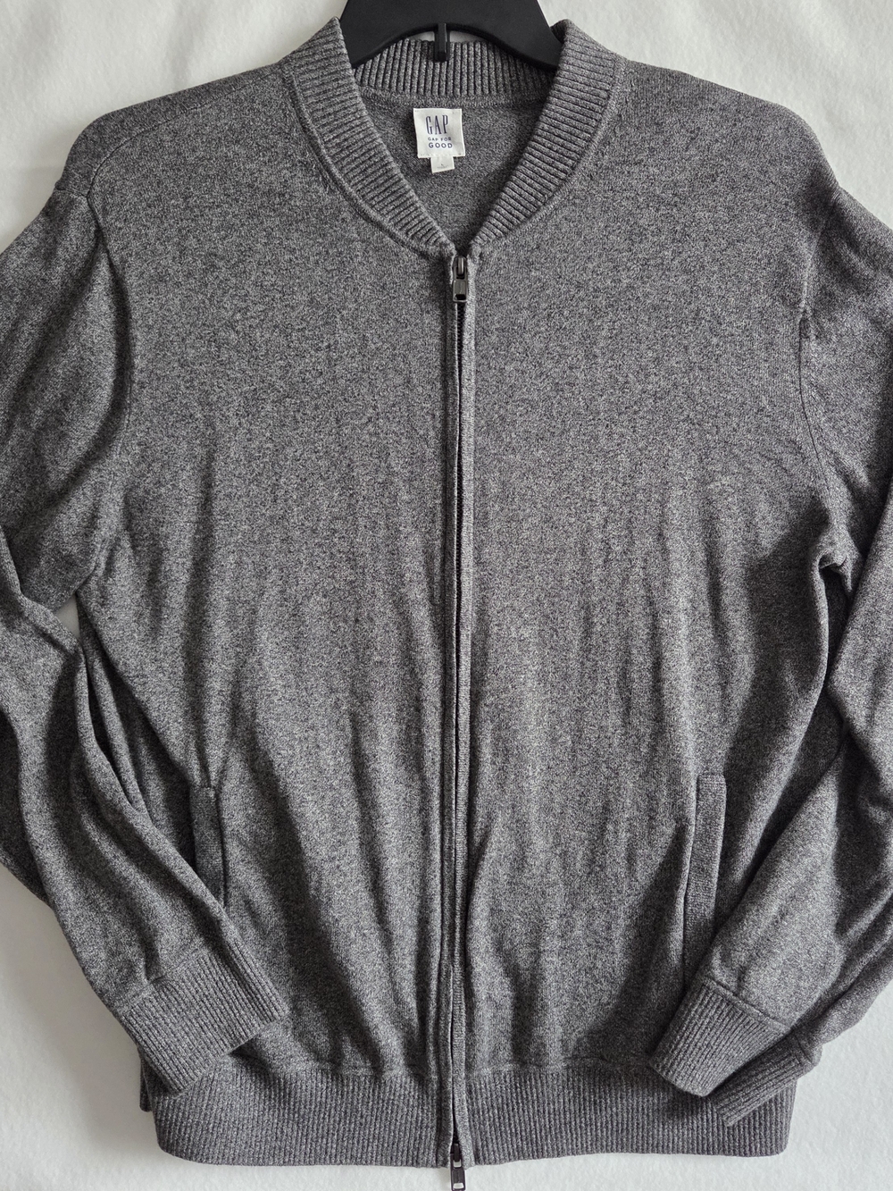 Gap Gray Full-Zip Bomber Cardigan Large